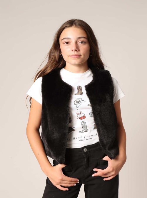 Gilet sans manches ultra doux imitation fourrure
 'Deeluxe' - Kiabi