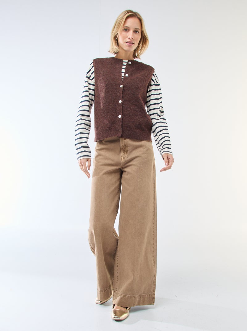 Gilet sans manches uni Marron - Kiabi