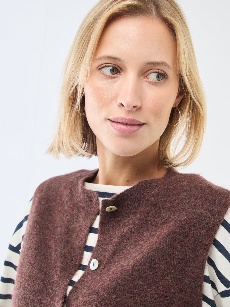 Gilet sans manches uni Marron - Kiabi