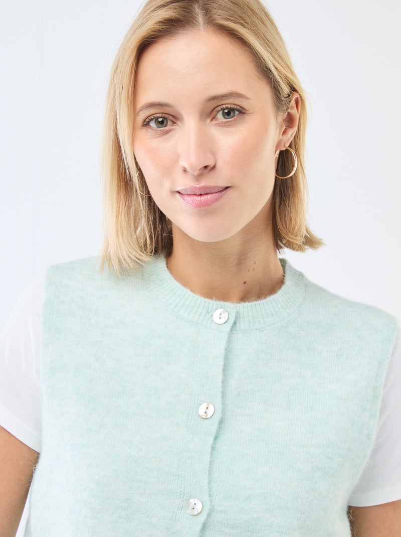 Gilet sans manches uni Vert - Kiabi