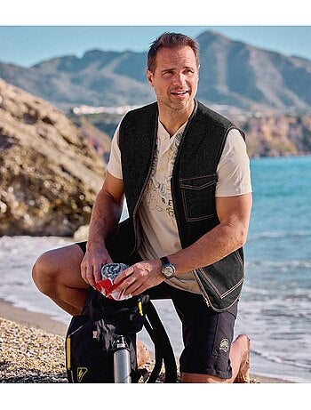Gilet Sans Manches Zipp? en Jean? - ATLAS FOR MEN