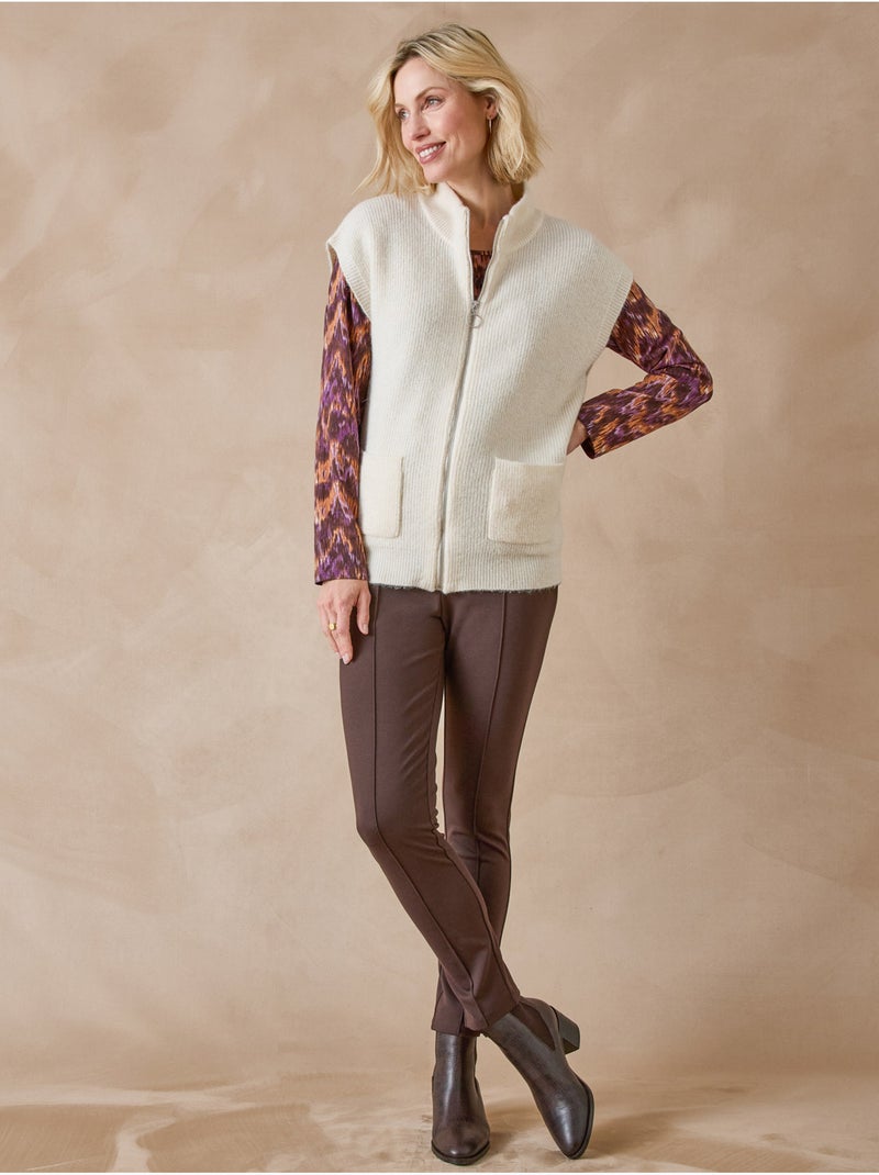 Gilet sans manches zippé - DAXON Ecru - Kiabi