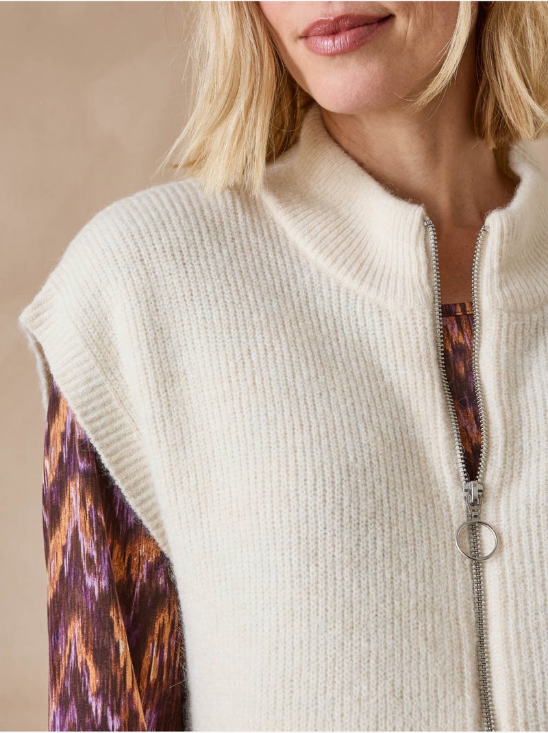 Gilet sans manches zippé - DAXON Ecru - Kiabi
