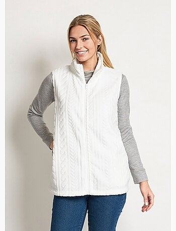 Gilet sans manches zippé polaire toucher peluche - Afibel
