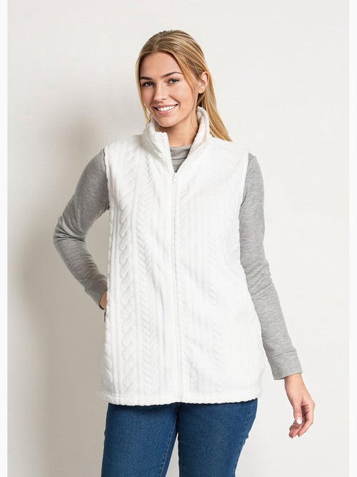 Gilet sans manches zippé polaire toucher peluche - Afibel - Kiabi