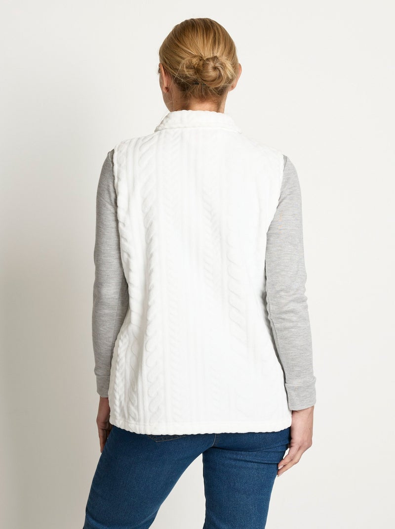 Gilet sans manches zippé polaire toucher peluche - Afibel Blanc - Kiabi