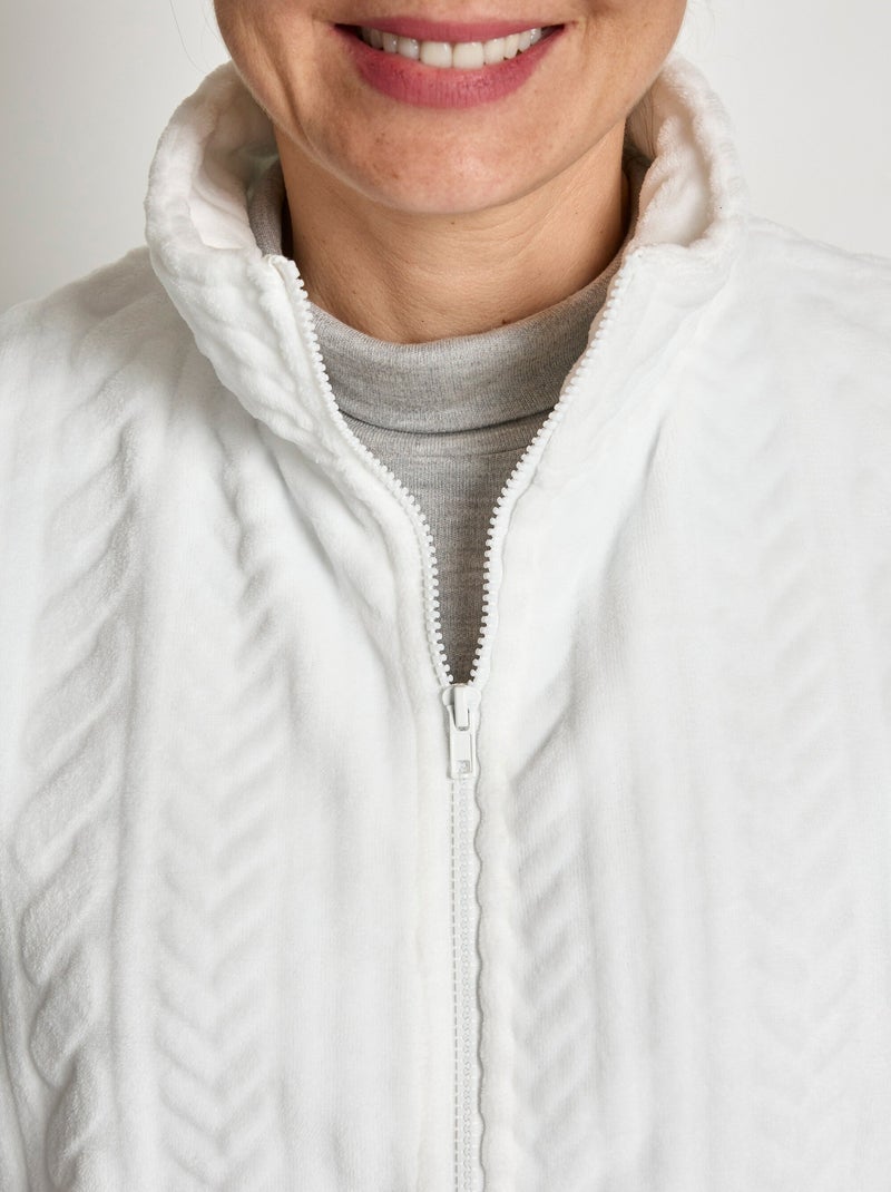 Gilet sans manches zippé polaire toucher peluche - Afibel Blanc - Kiabi