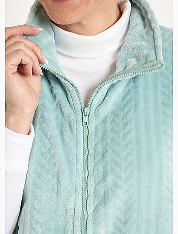 Gilet sans manches zippé polaire toucher peluche - Afibel
