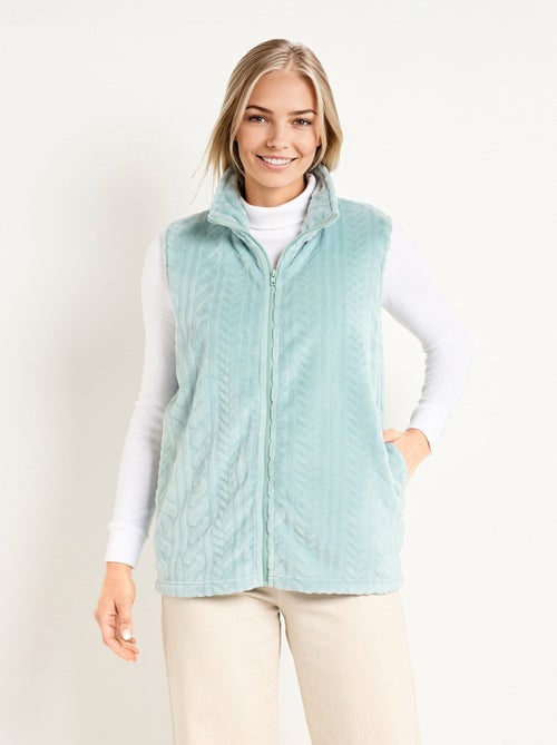 Gilet sans manches zippé polaire toucher peluche - Afibel - Kiabi