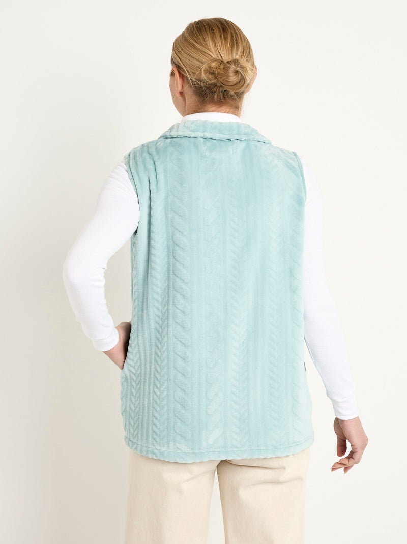 Gilet sans manches zippé polaire toucher peluche - Afibel Vert - Kiabi