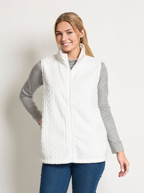 Gilet sans manches zippé polaire toucher peluche - Kiabi
