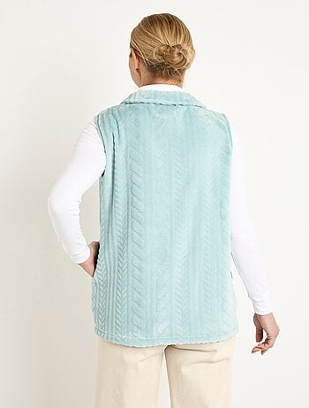 Gilet sans manches zippé polaire toucher peluche