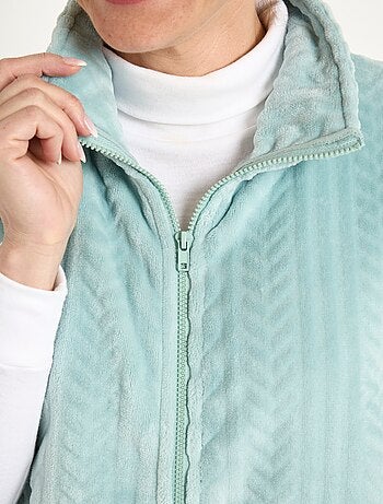 Gilet sans manches zippé polaire toucher peluche