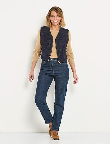 Gilet sans manches zippé toucher laineux
