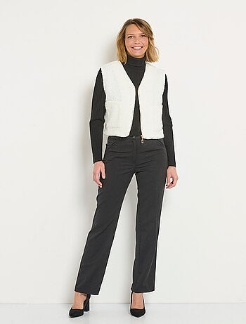 Gilet sans manches zippé toucher laineux