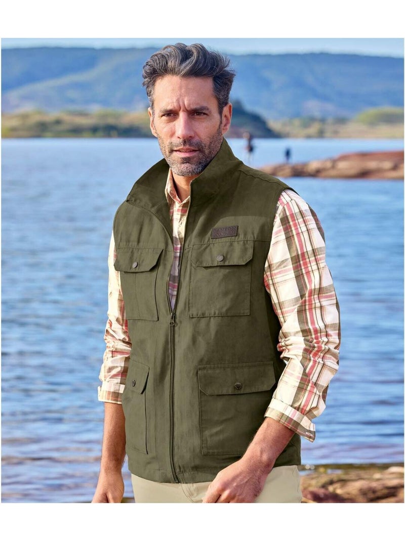 Gilet suédine sans manches aventurier   - atlas for men Bronze - Kiabi