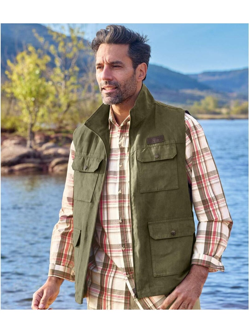 Gilet suédine sans manches aventurier   - atlas for men Bronze - Kiabi