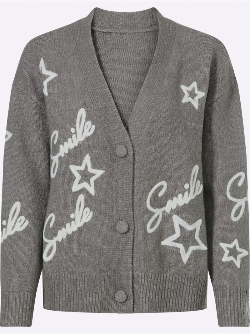 Gilet Superbe Mélange De Matières - Taille Standard - Helline Gris chiné - Kiabi