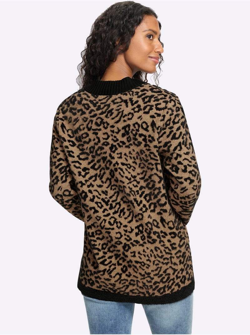 Gilet superbe mélange de matières - taille standard - helline Noir Marron - Kiabi