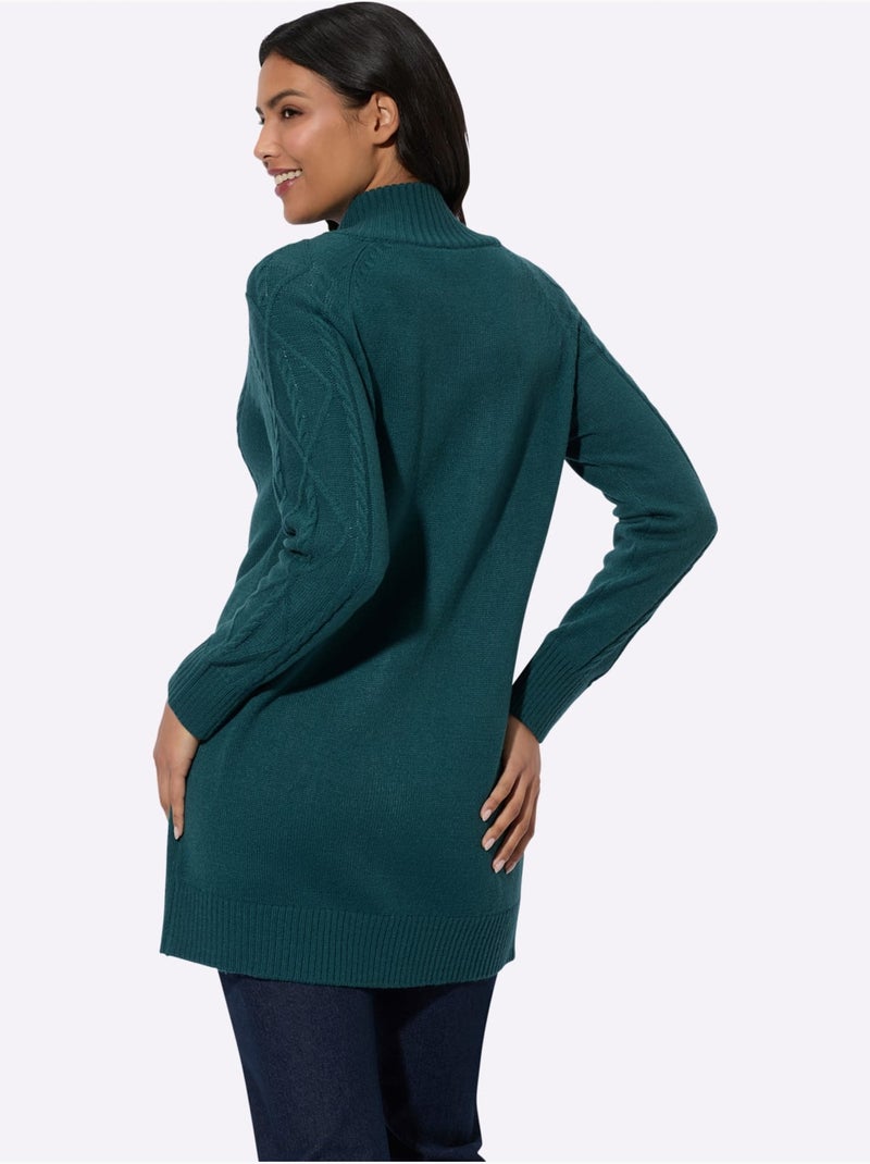 Gilet Superbe Motif Torsadé - Taille Standard - Moda Vilona Bleu pétrole - Kiabi