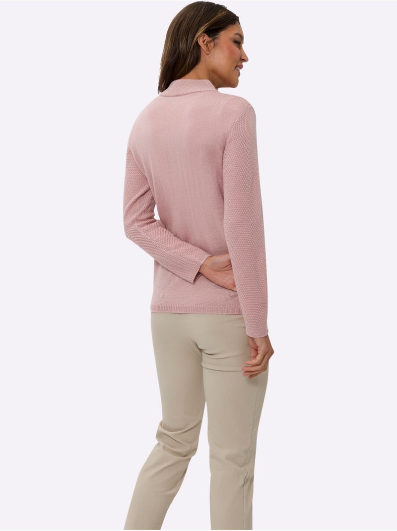 Gilet superbe motif tricoté - taille standard - moda vilona Rose - Kiabi