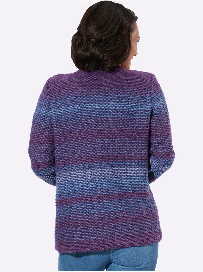 Gilet Superbe Motif Tricoté - Taille Standard - Witt Bleu Violet - Kiabi