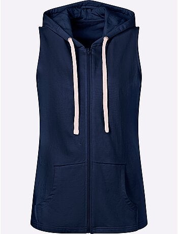Gilet Sweat Capuche Avec Coulisse Et Lien à Nouer - Taille Standard - Moda Vilona