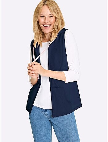 Gilet Sweat Capuche Avec Coulisse Et Lien à Nouer - Taille Standard - Moda Vilona