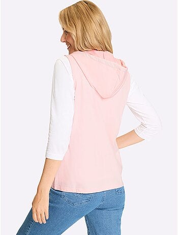 Gilet Sweat Capuche Avec Coulisse Et Lien à Nouer - Taille Standard - Moda Vilona