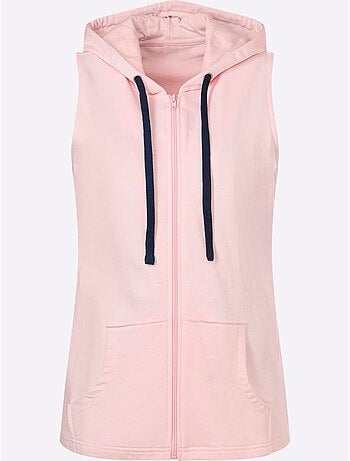Gilet Sweat Capuche Avec Coulisse Et Lien à Nouer - Taille Standard - Moda Vilona