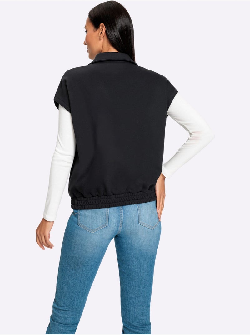 Gilet sweat motif losanges mode - taille standard - helline Noir - Kiabi