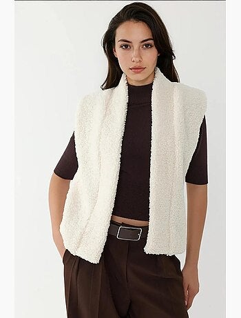 Gilet texturé sans manches à col hiccup