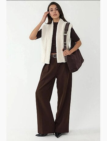Gilet texturé sans manches à col hiccup