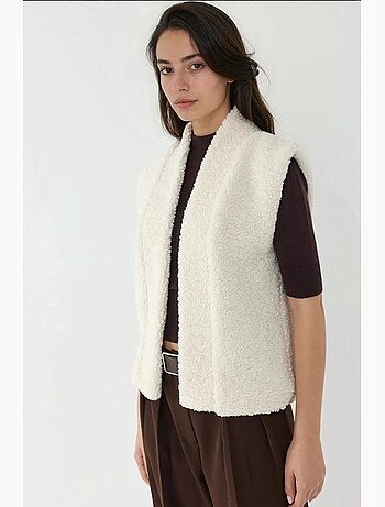 Gilet texturé sans manches à col hiccup