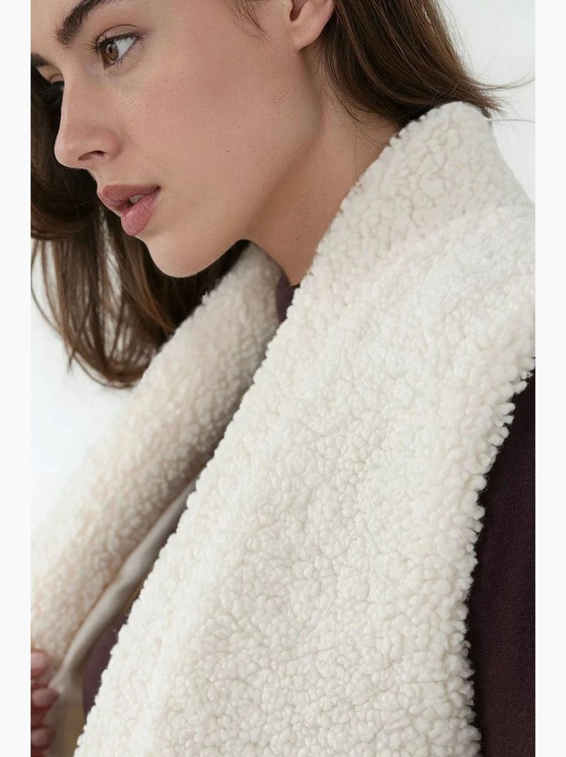Gilet texturé sans manches à col hiccup Sable - Kiabi