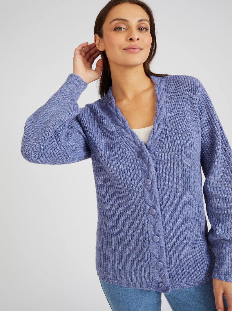 Gilet Thermolactyl maille perlée patte torsadée - Damart Bleu - Kiabi