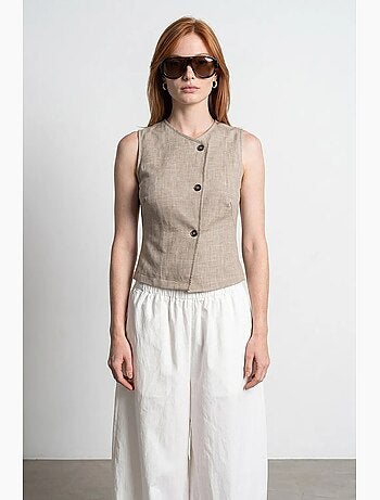 Gilet tissé cintré à boutons dilvin