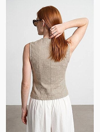 Gilet tissé cintré à boutons dilvin