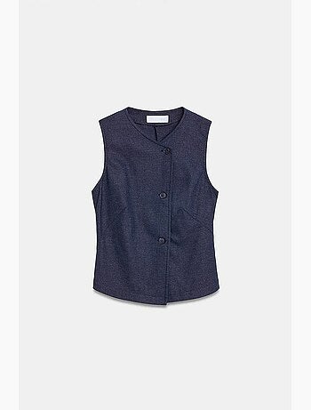 Gilet tissé cintré à boutons dilvin