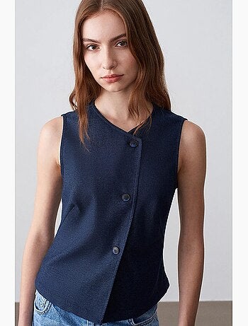 Gilet tissé cintré à boutons dilvin