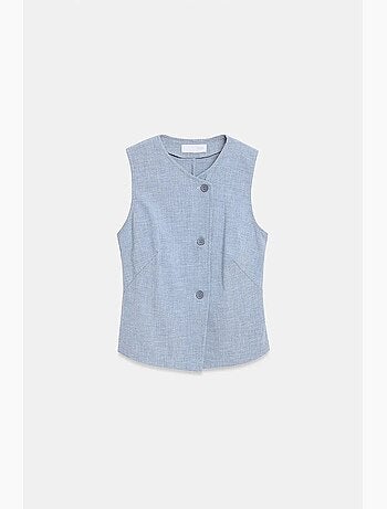Gilet tissé cintré à boutons dilvin