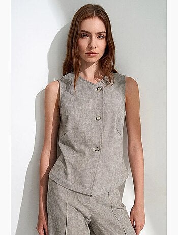 Gilet tissé cintré à boutons dilvin