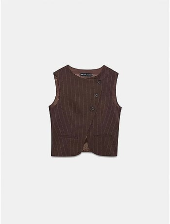 Gilet tissé rayé à boutons dilvin