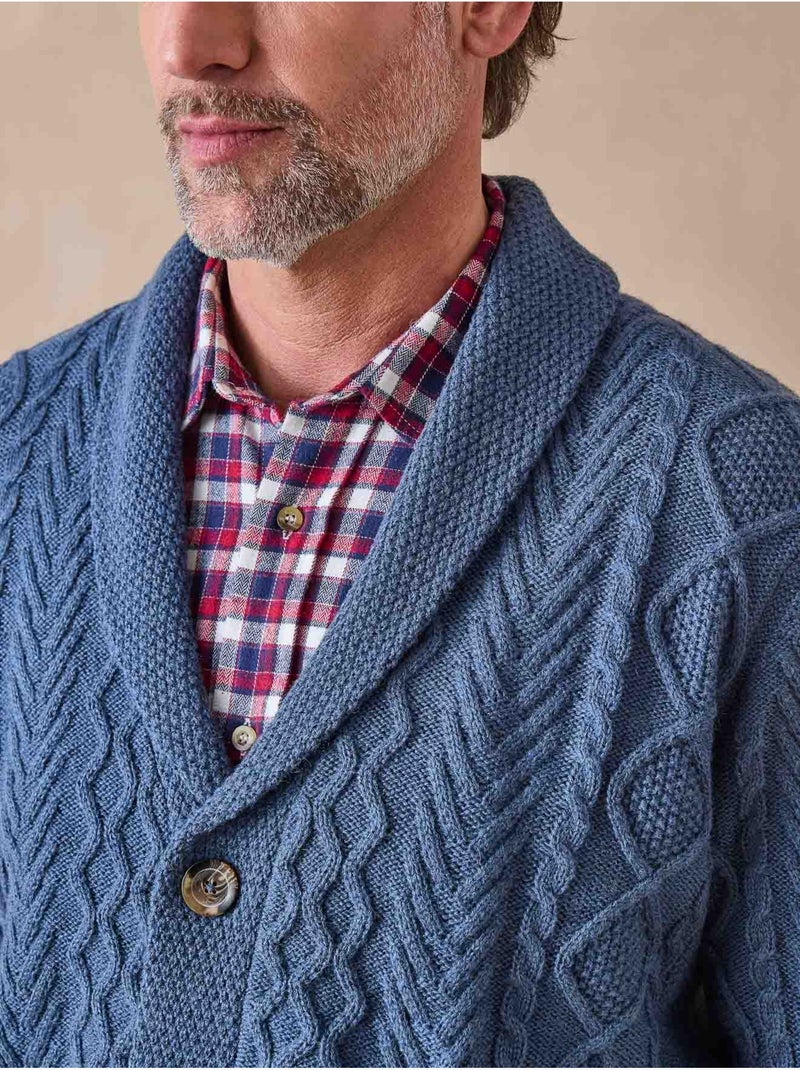 Gilet torsadé avec laine - DAXON Bleu - Kiabi