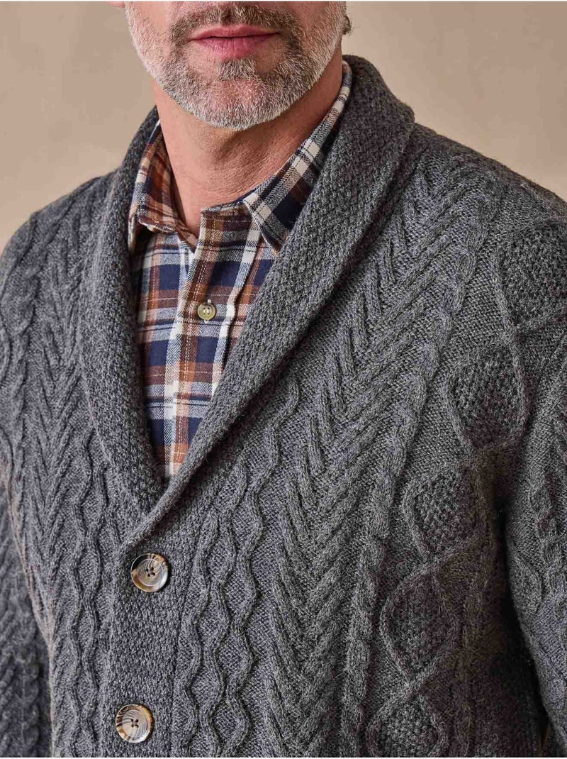 Gilet torsadé avec laine - DAXON Gris - Kiabi