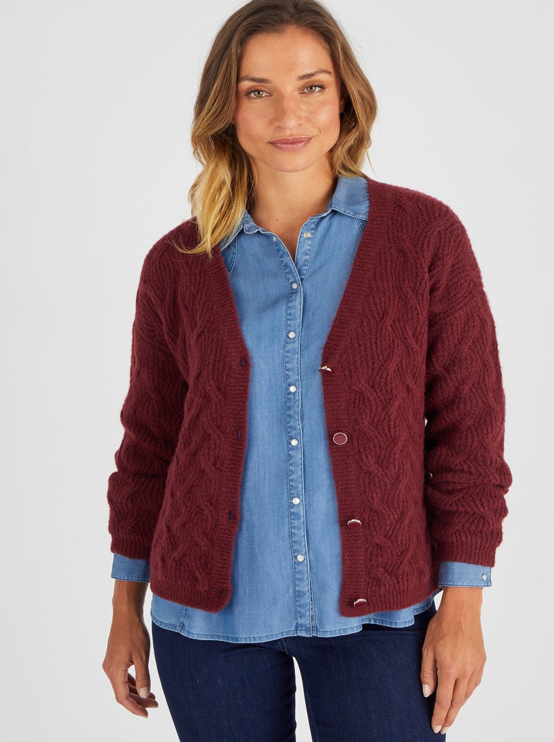 Gilet torsadé Thermolactyl - Damart Bordeaux - Kiabi