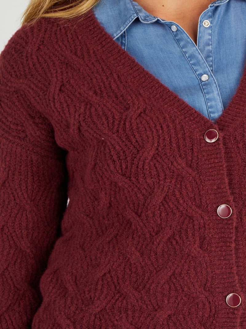 Gilet torsadé Thermolactyl - Damart Bordeaux - Kiabi