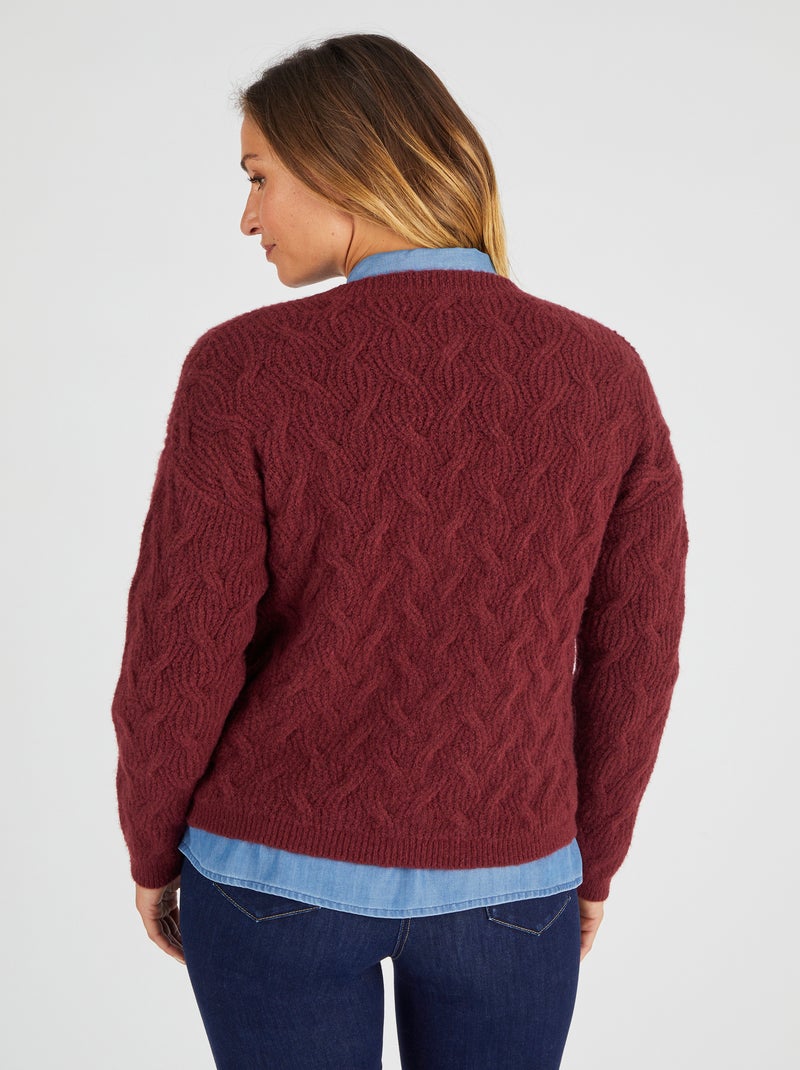 Gilet torsadé Thermolactyl - Damart Bordeaux - Kiabi