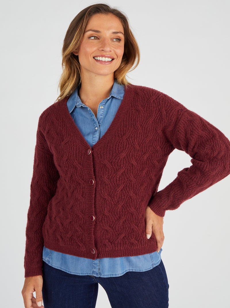 Gilet torsadé Thermolactyl - Damart Bordeaux - Kiabi