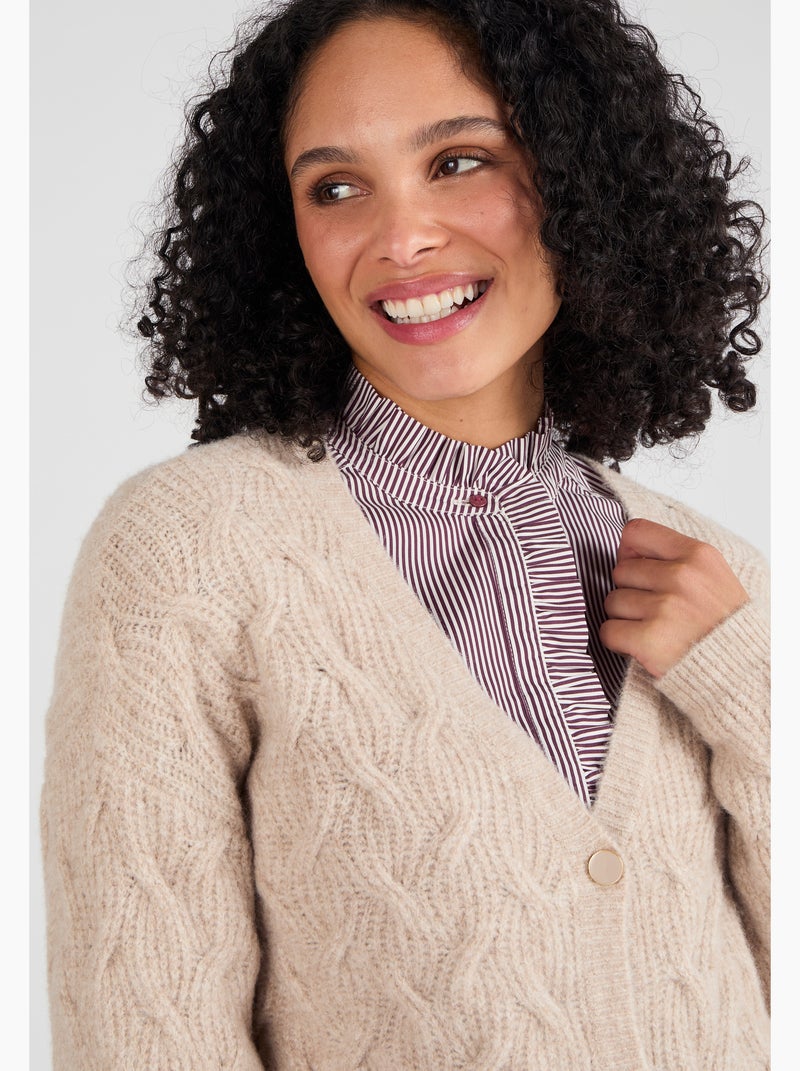 Gilet torsadé Thermolactyl - Damart Marron - Kiabi